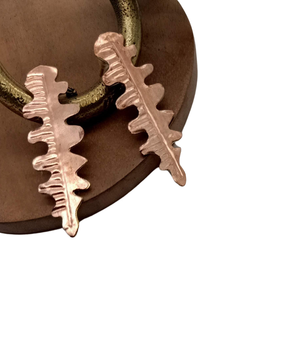 Rust copper hand made earring