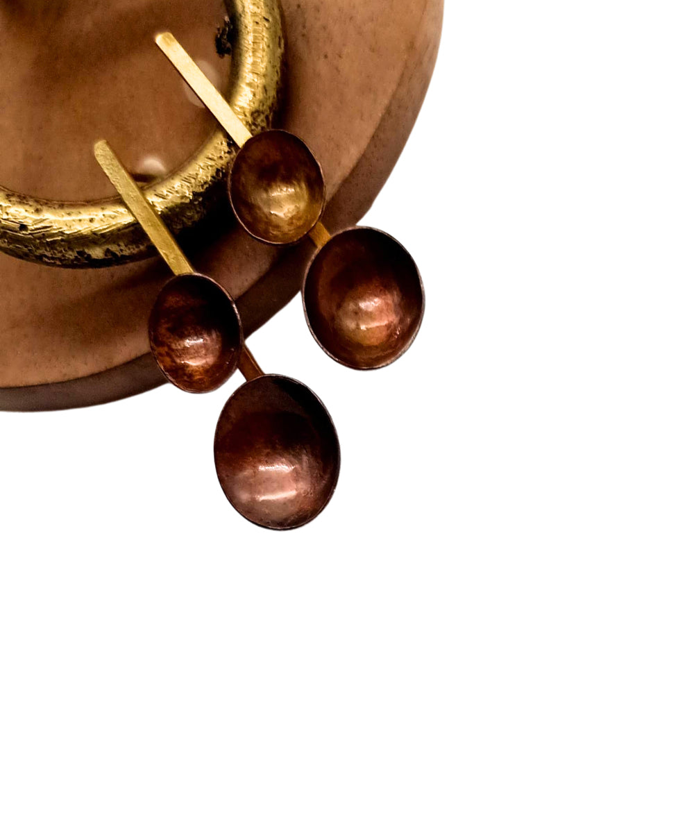 Copper rust hand made earring