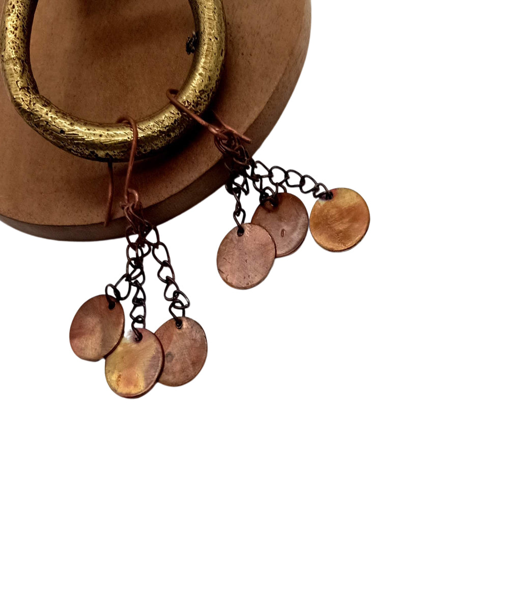 Rust handmade copper earring