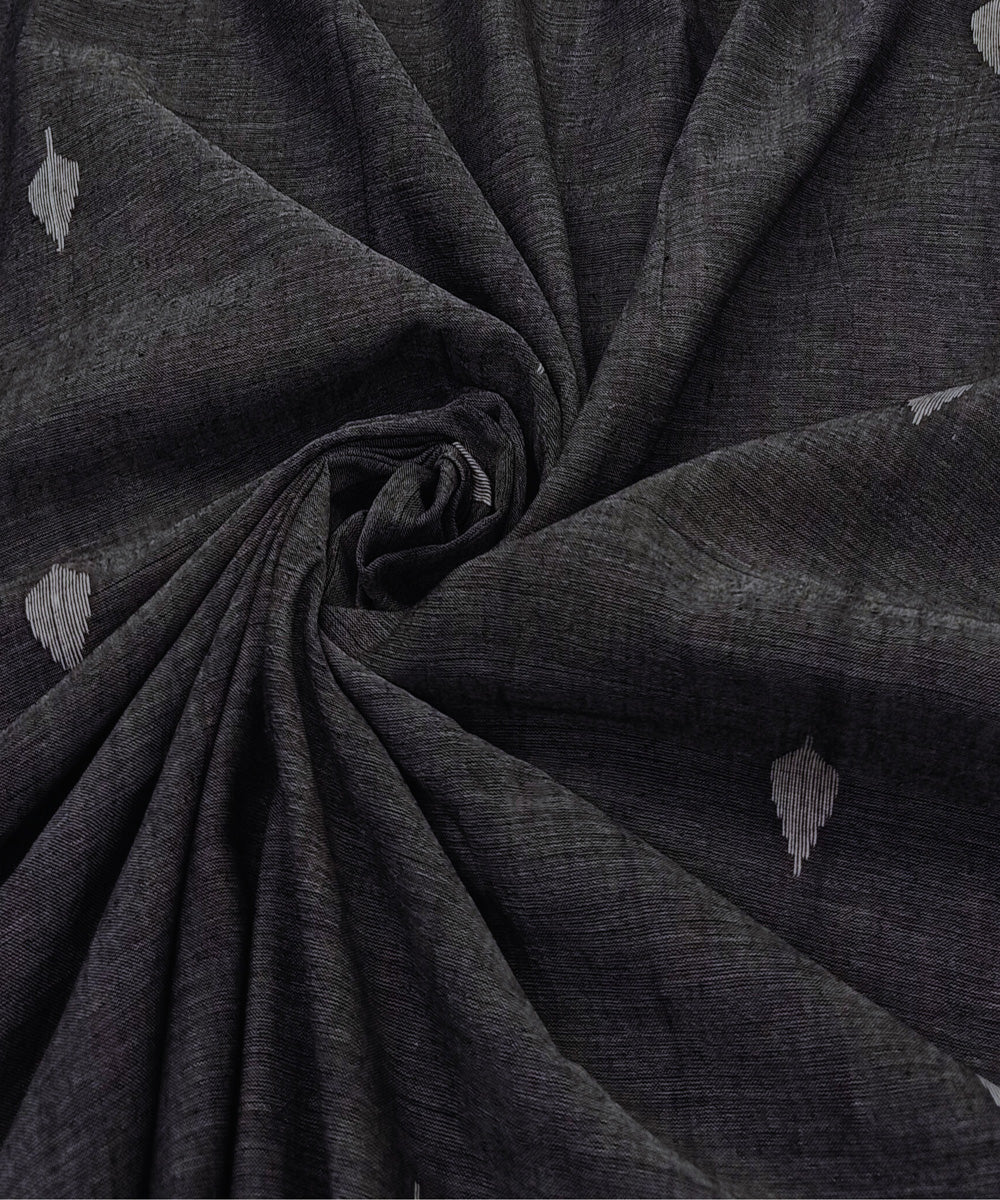 Dark grey handwoven cotton jamdani fabric