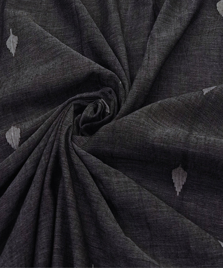 Dark grey handwoven cotton jamdani fabric
