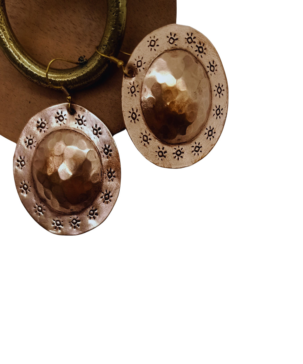 Rust handcrafted copper earring