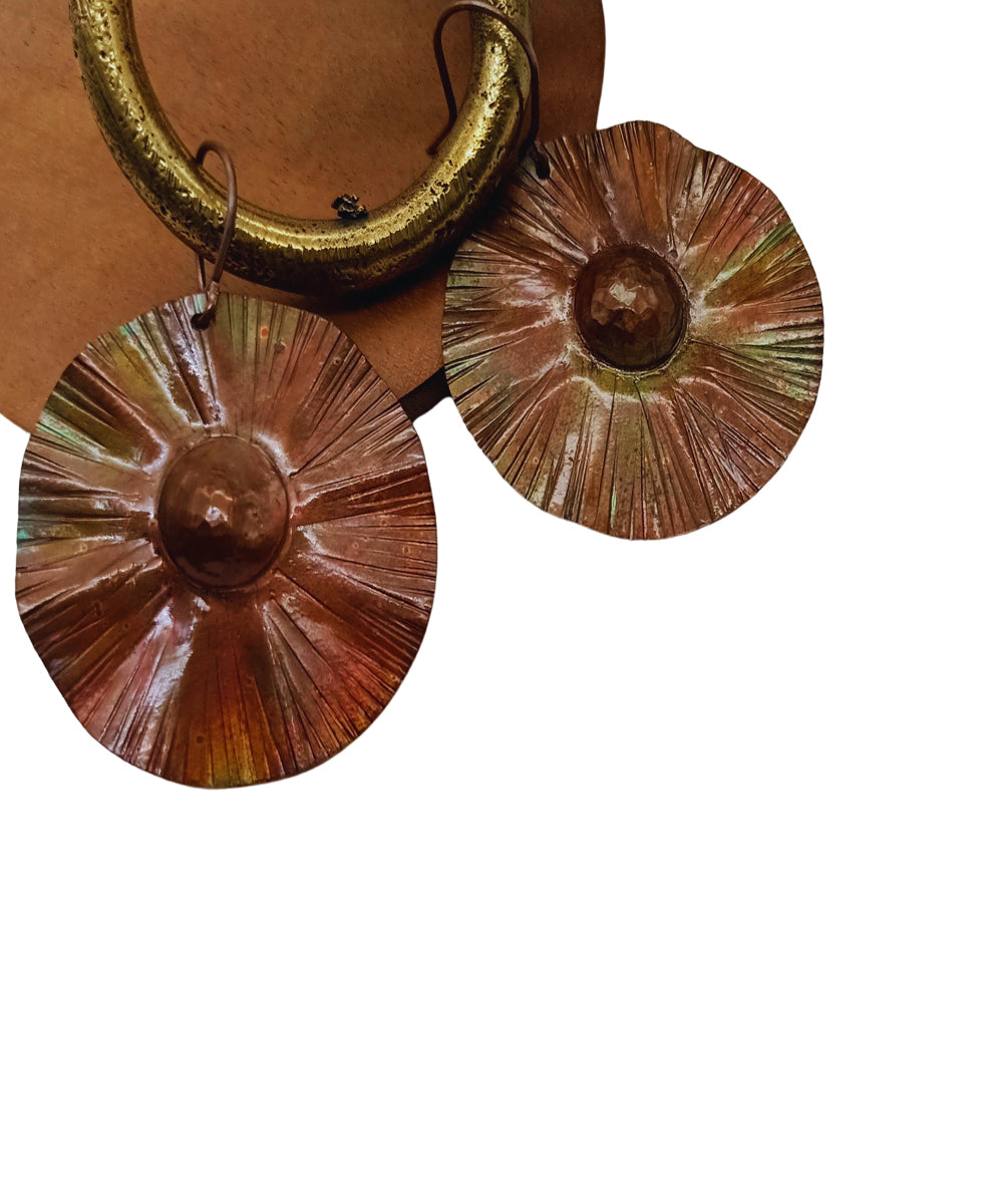 Rust hand crafted copper earring