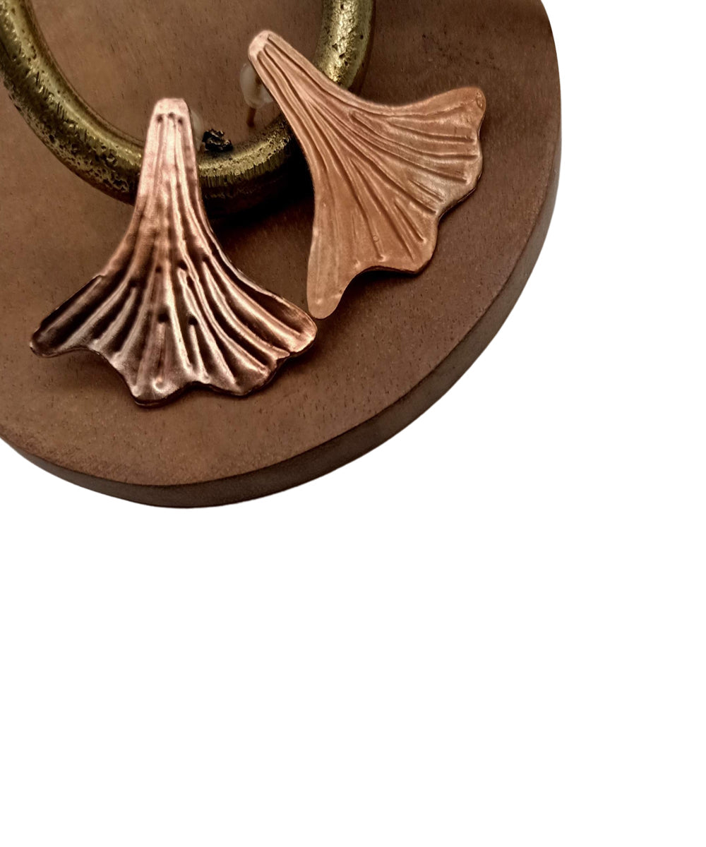 Rust hand made copper earring
