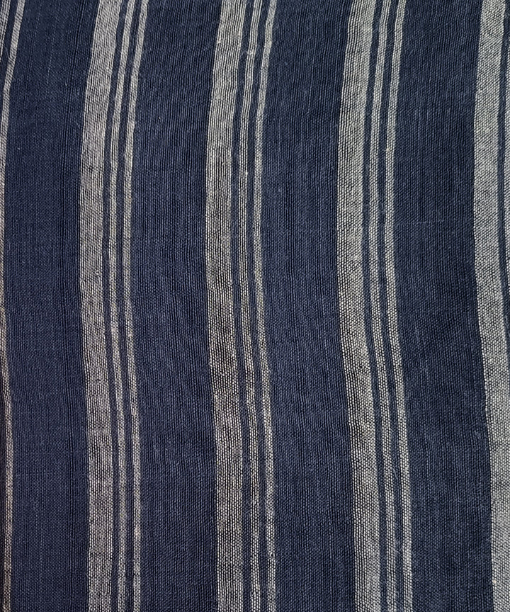 2.5m indigo grey stripes handspun handloom cotton kurta material