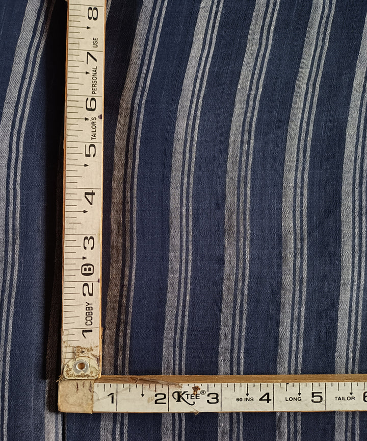 2.5m indigo grey stripes handspun handloom cotton kurta material