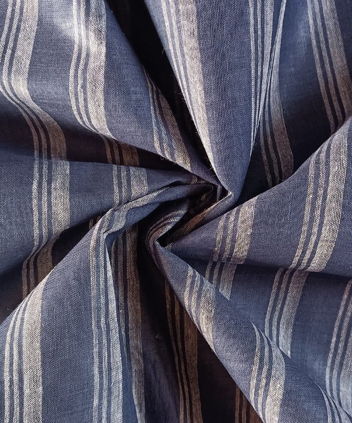 2.5m indigo grey stripes handspun handloom cotton kurta material
