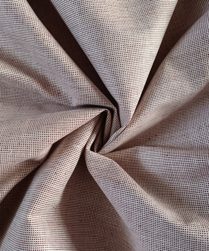 2.5m cream pink checks handspun handloom cotton kurta material