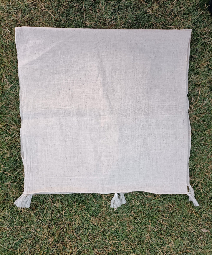 Off white handspun handwoven cotton dupatta