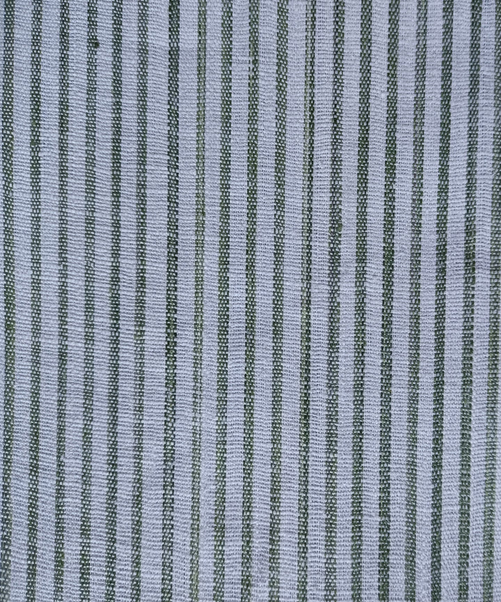 2.5m olive white handspun handloom stripe cotton kurta material