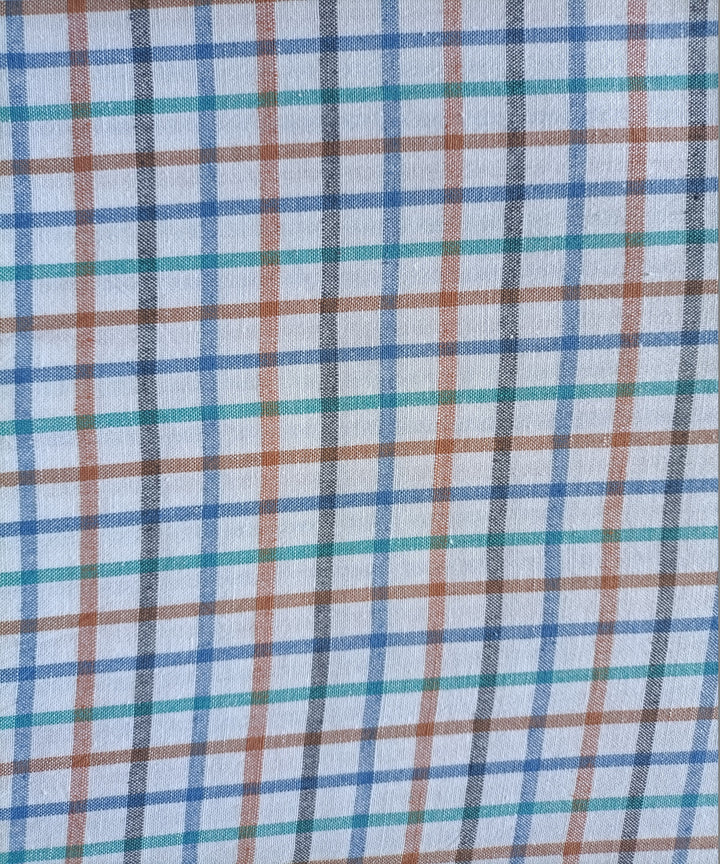 2.5m multicolor handspun handloom checks cotton kurta material