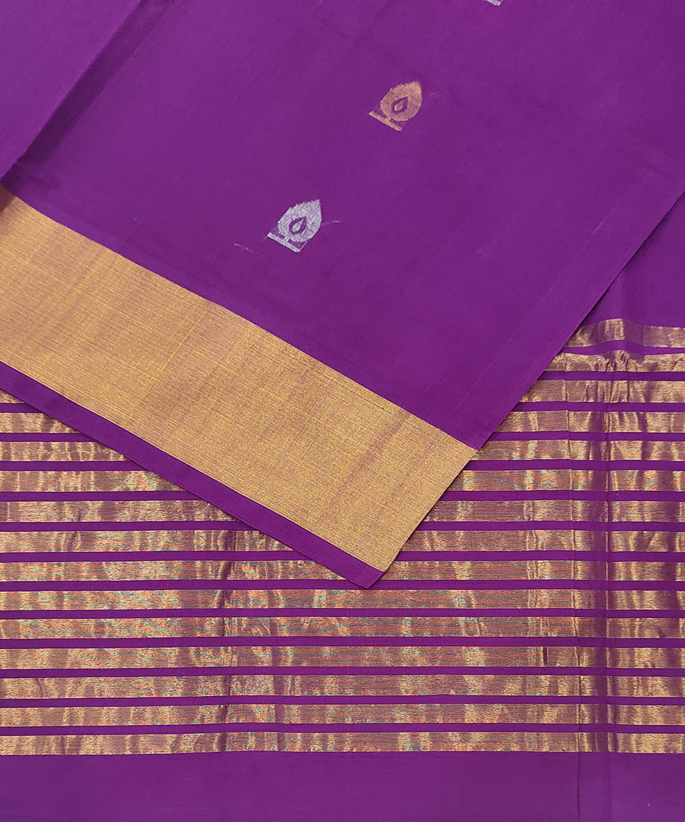 Deep violet handwoven venkatagiri cotton saree