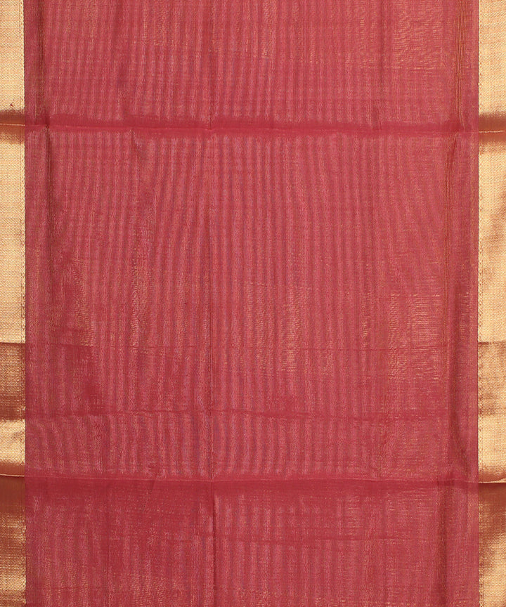 Maroon maheshwari cotton silk hand loom saree