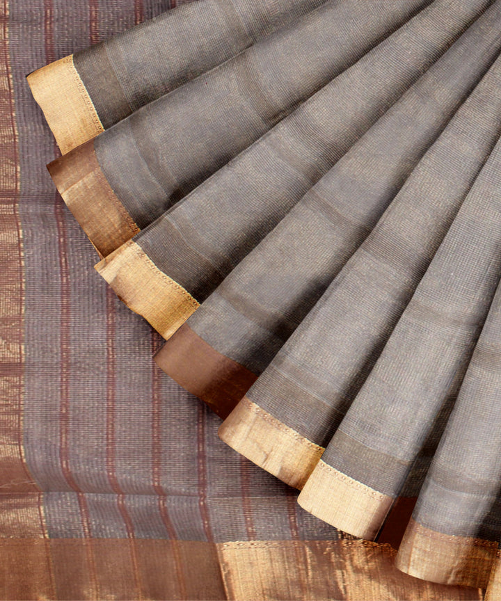 Sky blue violet maheshwari handloom cotton silk saree