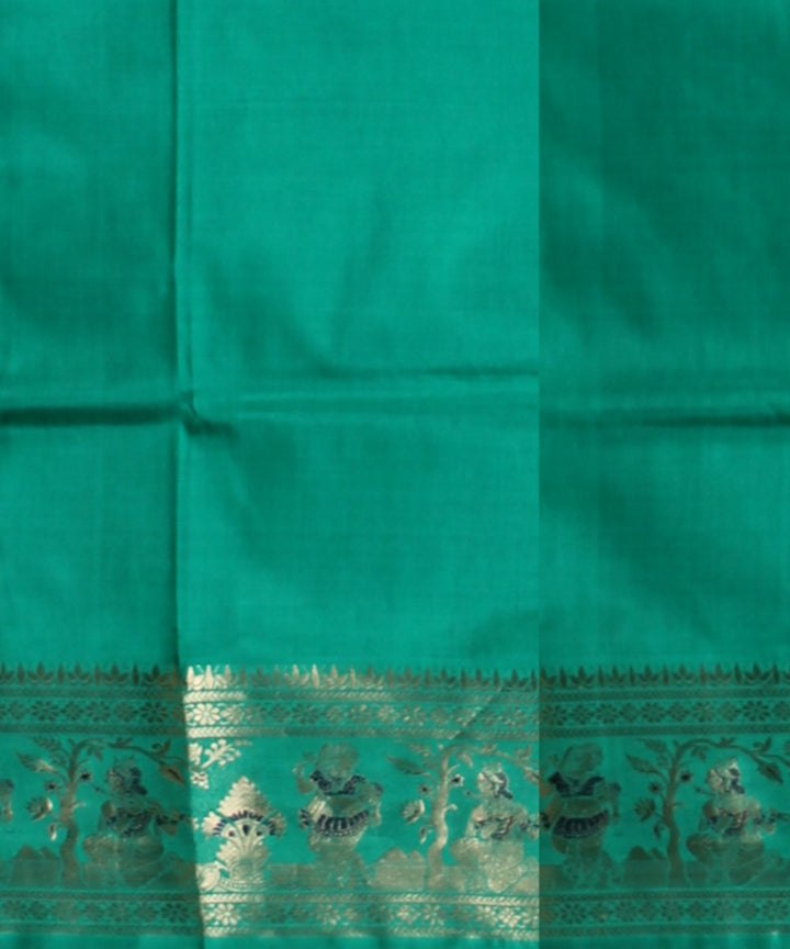 Green multicolor handloom meenakari baluchari silk saree