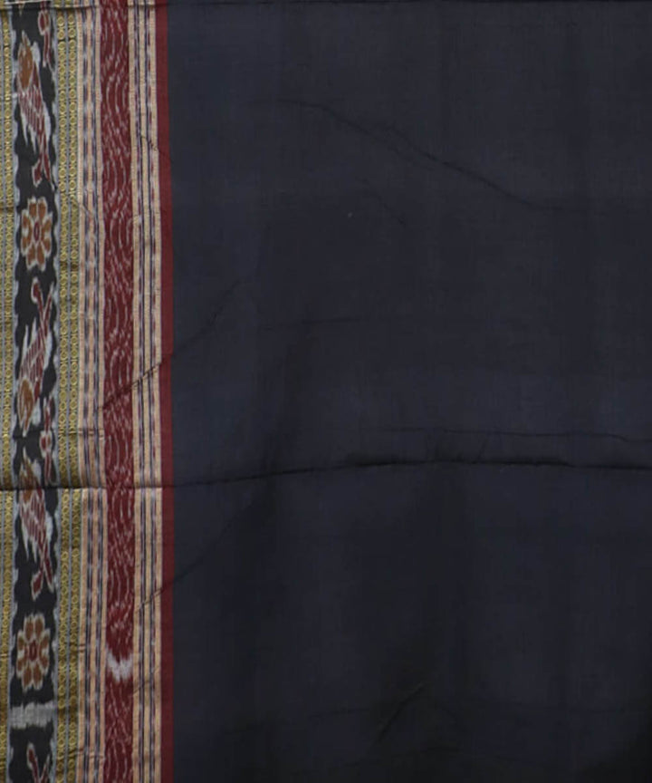 White black handwoven cotton nuapatna saree