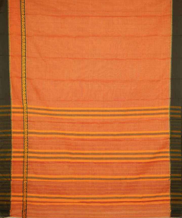 Light orange cotton handwoven narayanapet saree