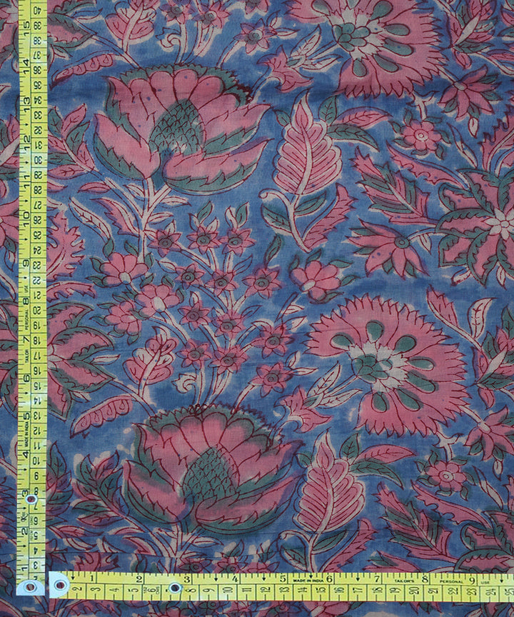 0.65m Blue handblock print cotton sanganeri fabrics