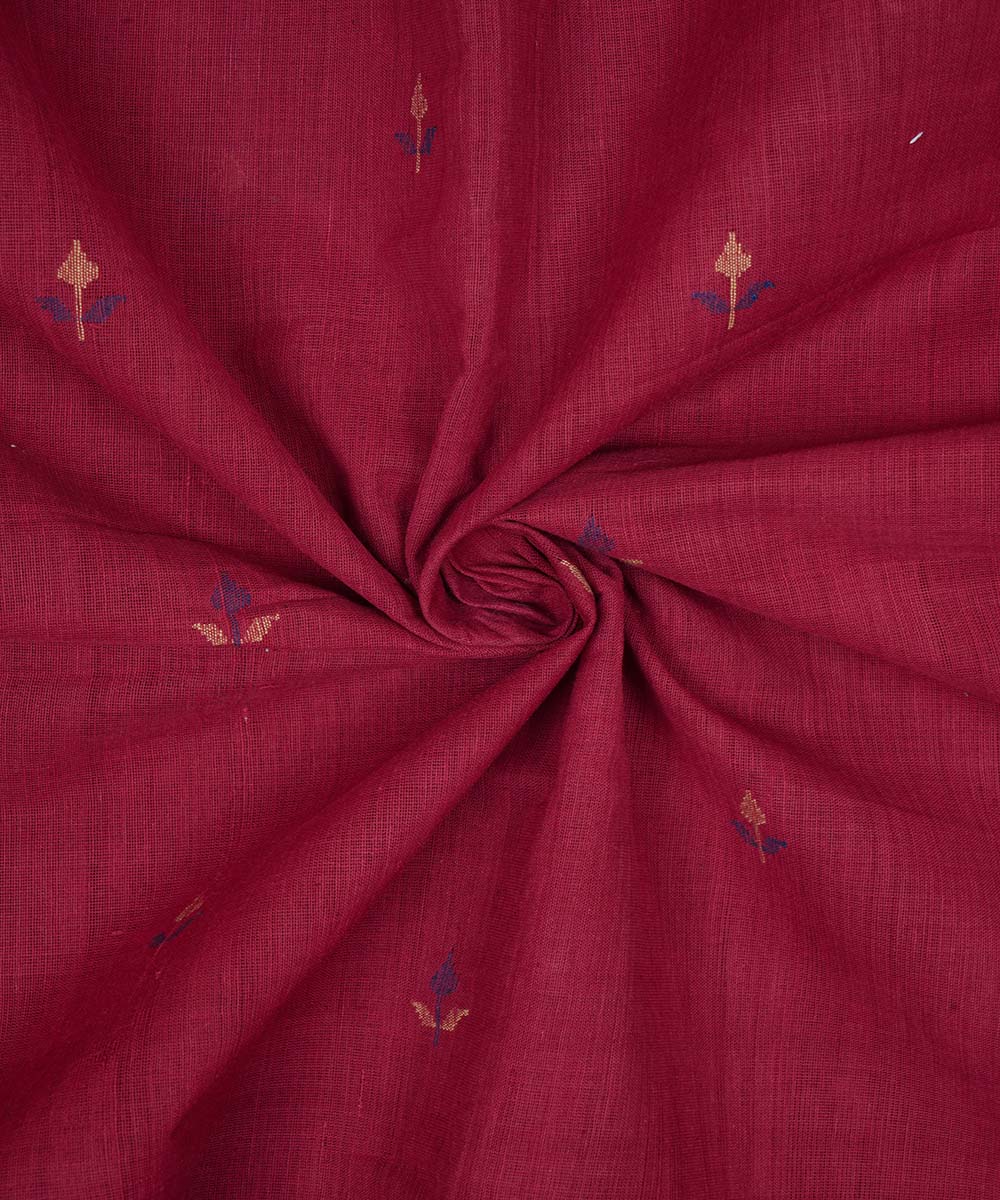 Red - Handloom Cotton Srikakulam Jamdani Dupatta 04