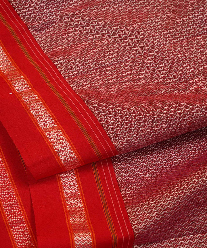 3m Silver maroon handwoven cotton art silk khana kurta material