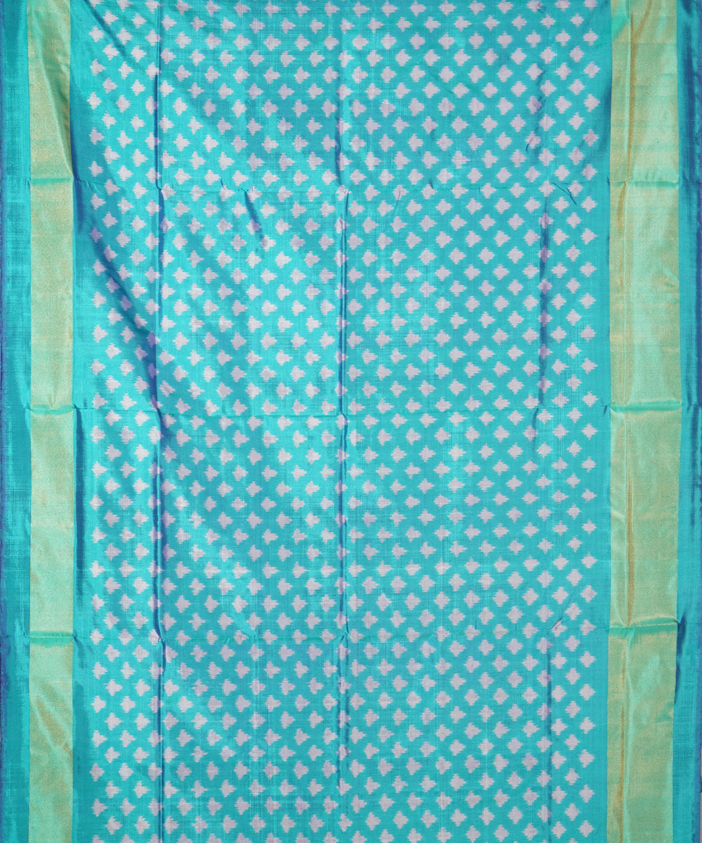 Sky blue silk handloom pochampally ikat saree