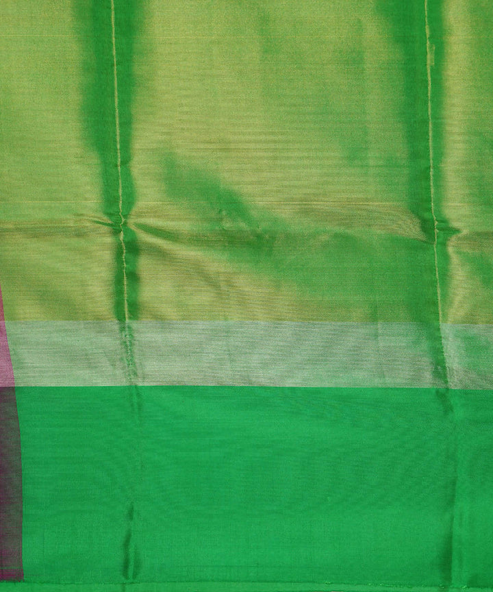 Green and purple handwoven silk gadwal saree