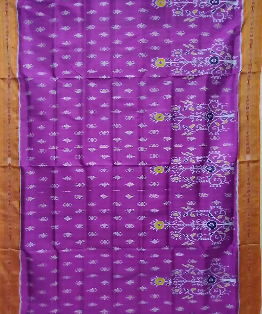 Violet maroon silk handloom khandua saree