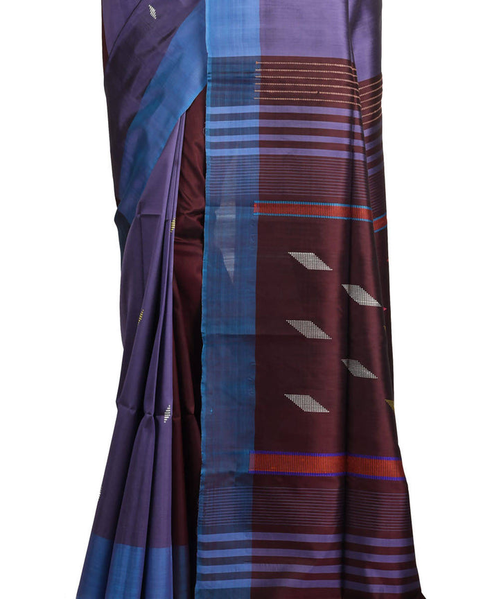Resham shilpi lavender bengal silk saree with handwoven design