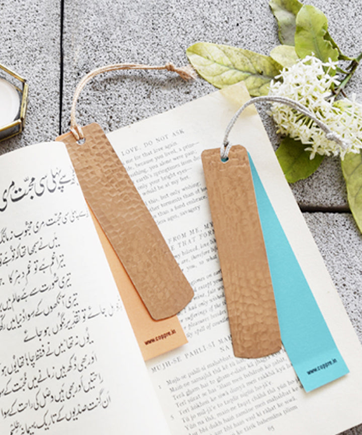 Handmade paper and copper beaten bookmark