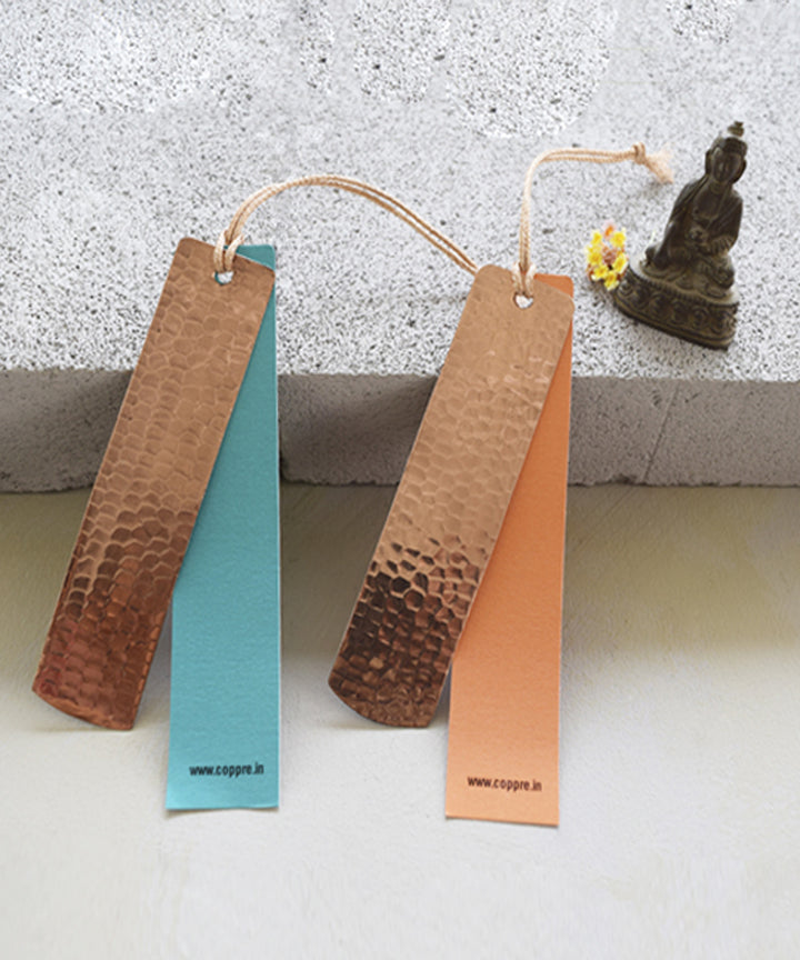 Handmade paper and copper beaten bookmark