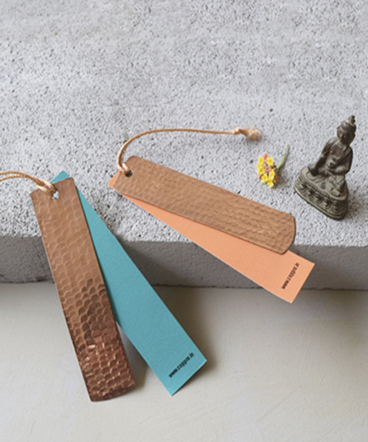 Handmade paper and copper beaten bookmark
