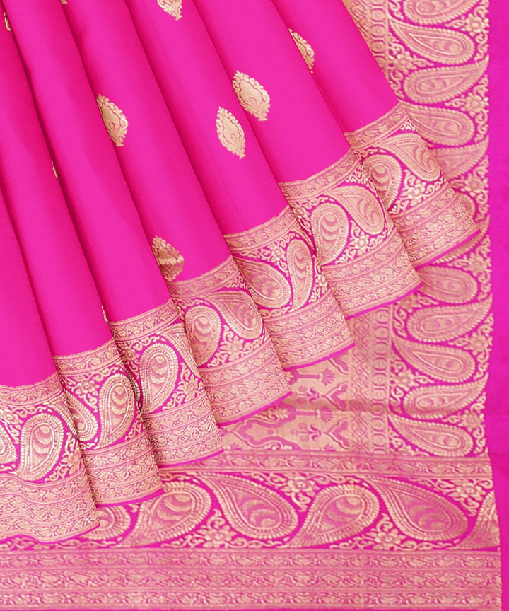 Pink silk handloom banarasi saree