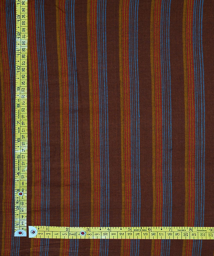 Multicolor stripe handwoven cotton fabric
