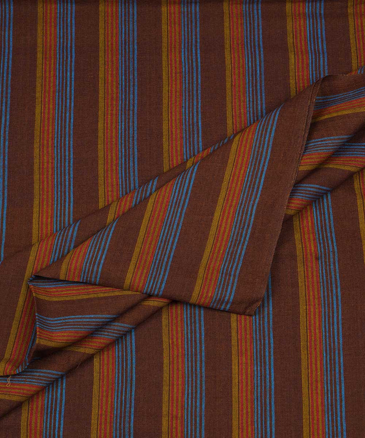 Multicolor stripe handwoven cotton fabric