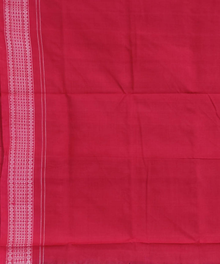 Mahogany red handwoven cotton sambalpuri saree
