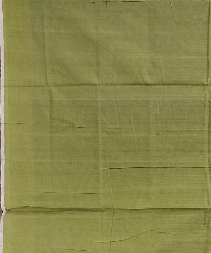 Black olive green handwoven cotton sambalpuri saree