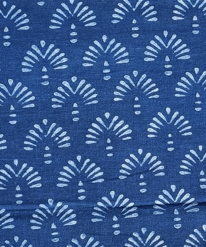 2.5m Indigo dabu print handspun hand loom cotton kurta material