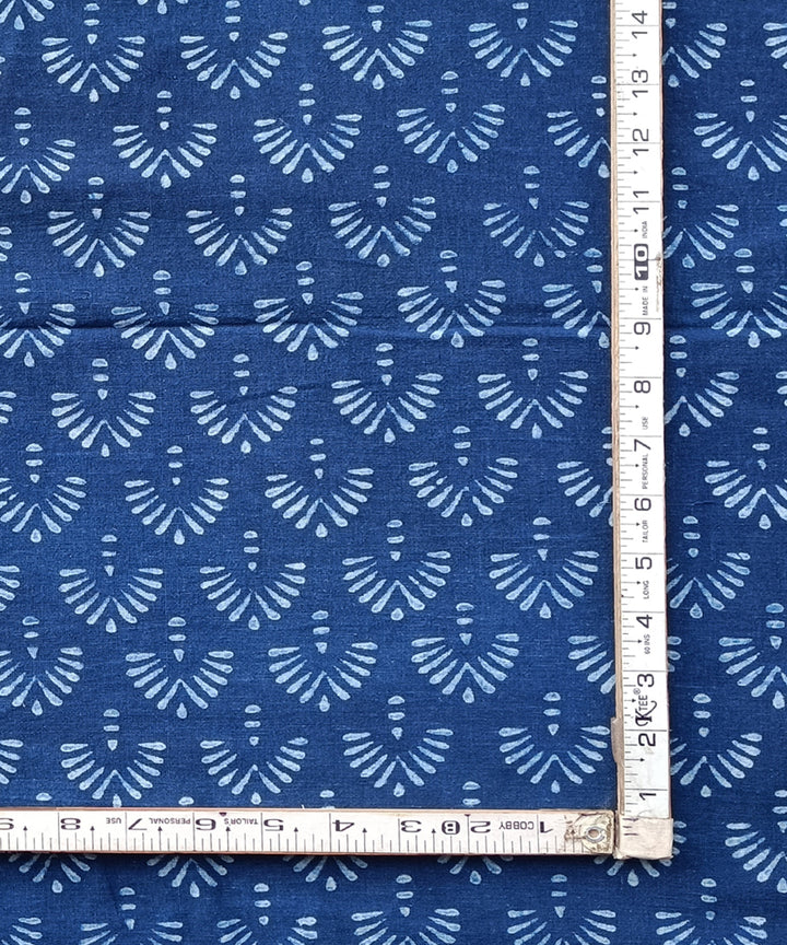 2.5m Indigo dabu print handspun hand loom cotton kurta material