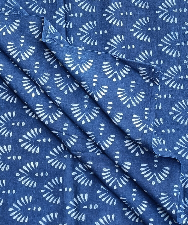 2.5m Indigo dabu print handspun hand loom cotton kurta material