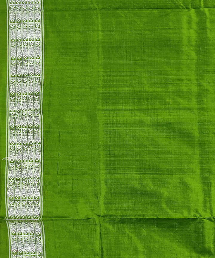 Red light green handwoven silk bomkai saree