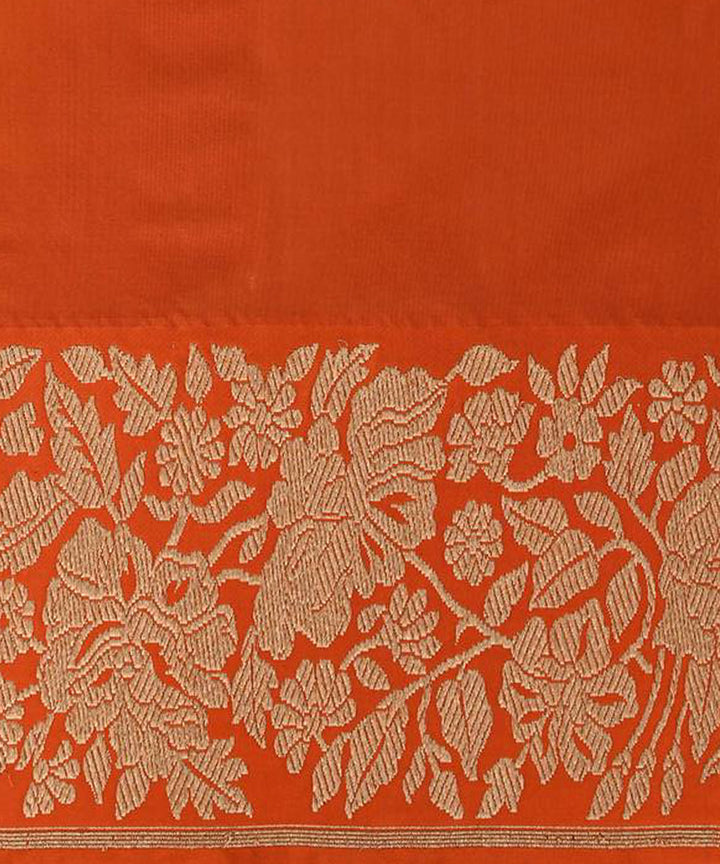 Mustard handwoven katan silk pure banarasi saree with pure zari work