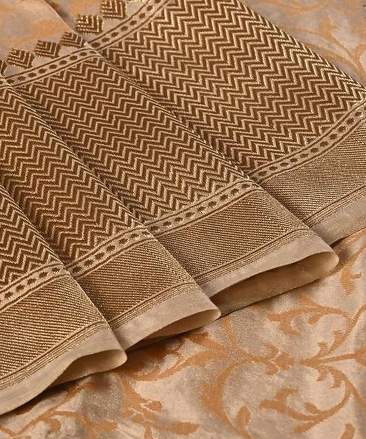 Golden handwoven katan silk pure banarasi saree with pure zari work
