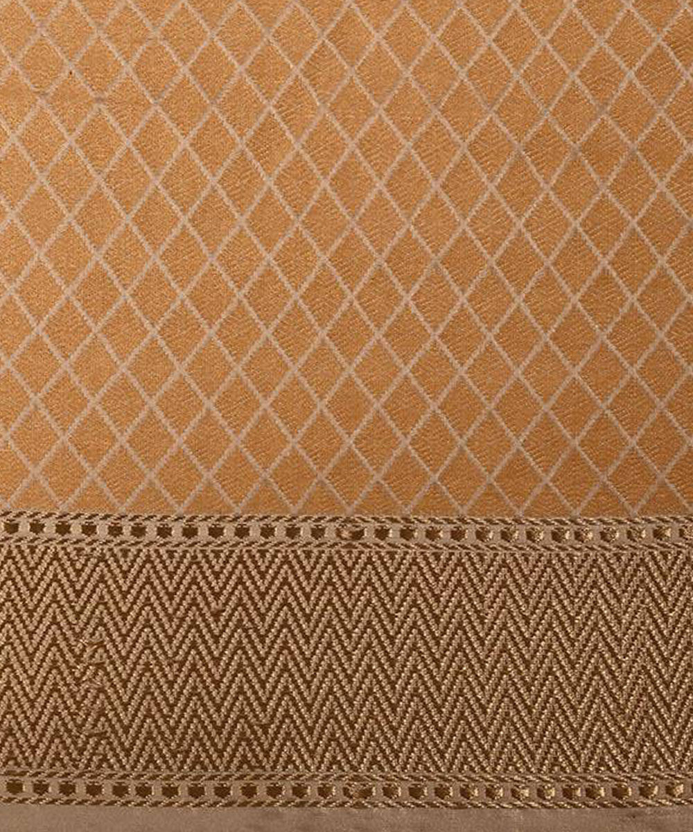 Golden handwoven katan silk pure banarasi saree with pure zari work