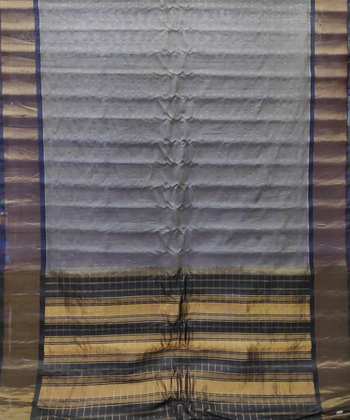 grey Handwoven Uppada Cotton Silk Saree