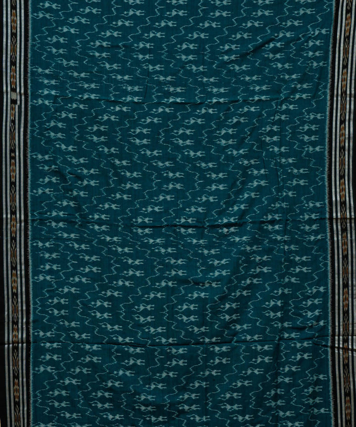 Bottle green black cotton handloom ikat nuapatna saree