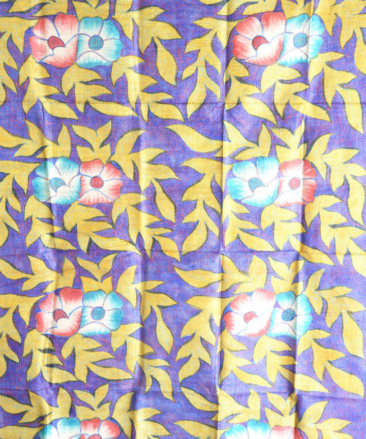 2pc Mustard multicolour hand embroidery silk dress material