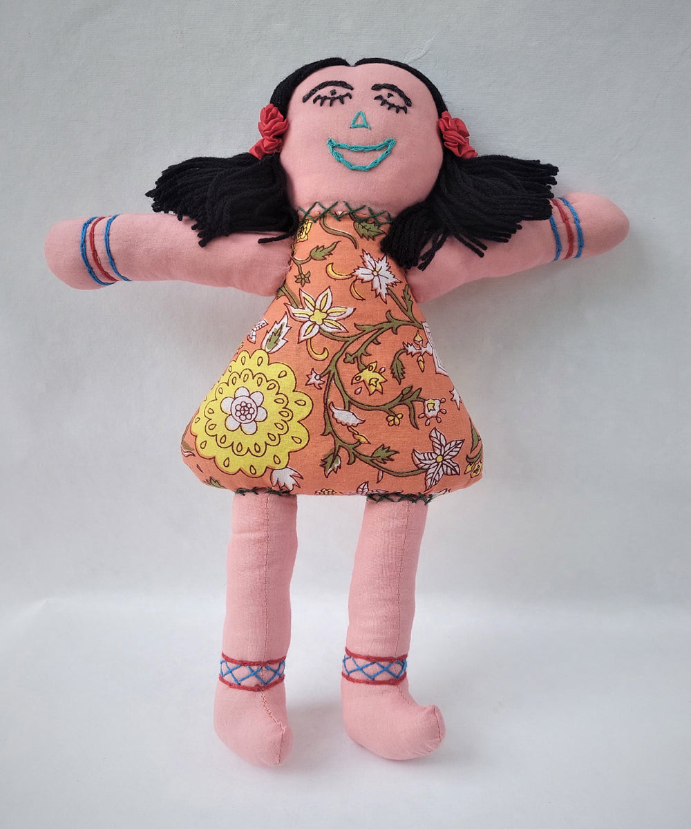 Pink handcrafted cotton soft toy