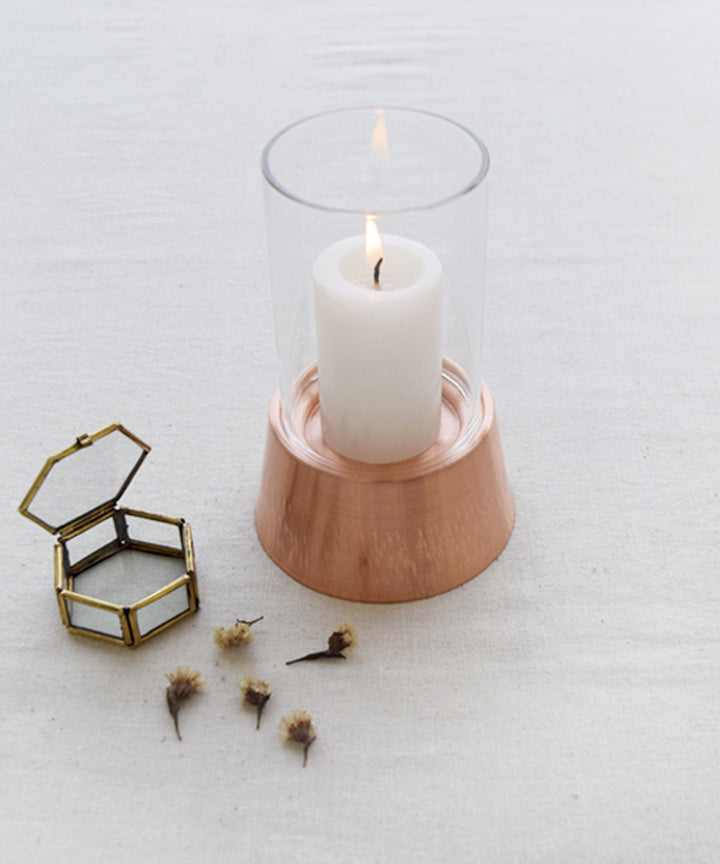 Handmade birch hurricane lamp