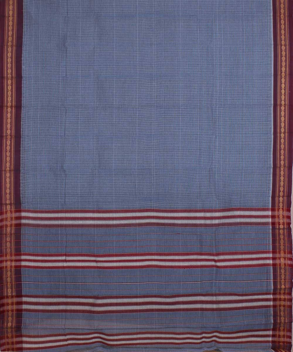Light ash grey handwoven cotton narayanapet sari