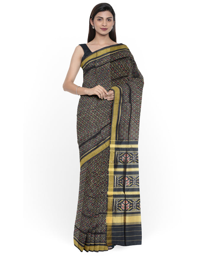 Black handwoven patola silk saree